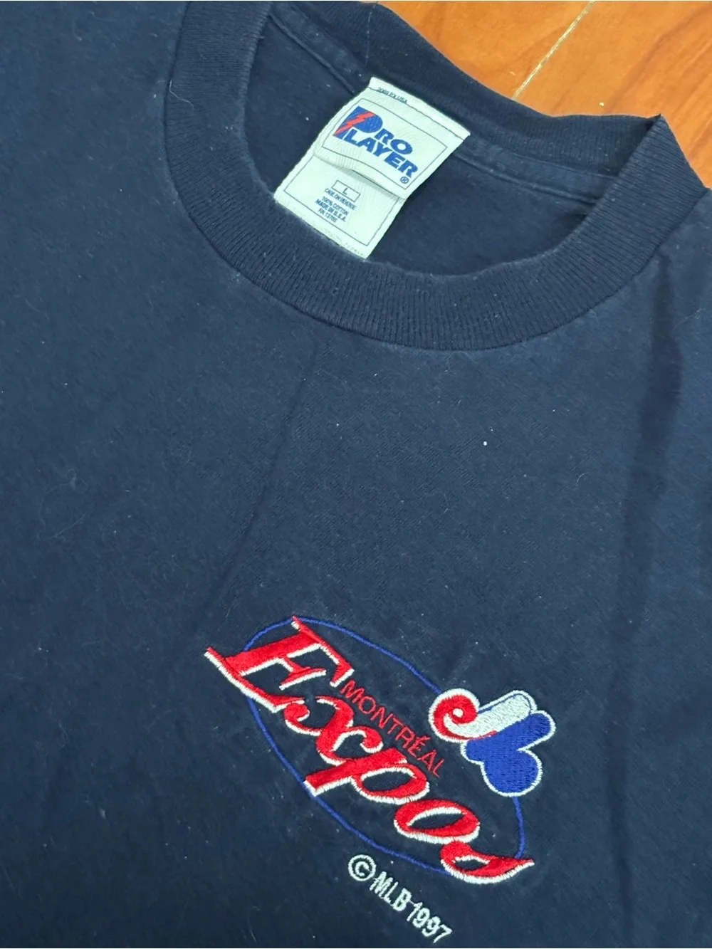 Vintage 1997 Montreal Expos MLB Embroidered Tee Pro Player Single Stitch Large - Picture 2 of 3